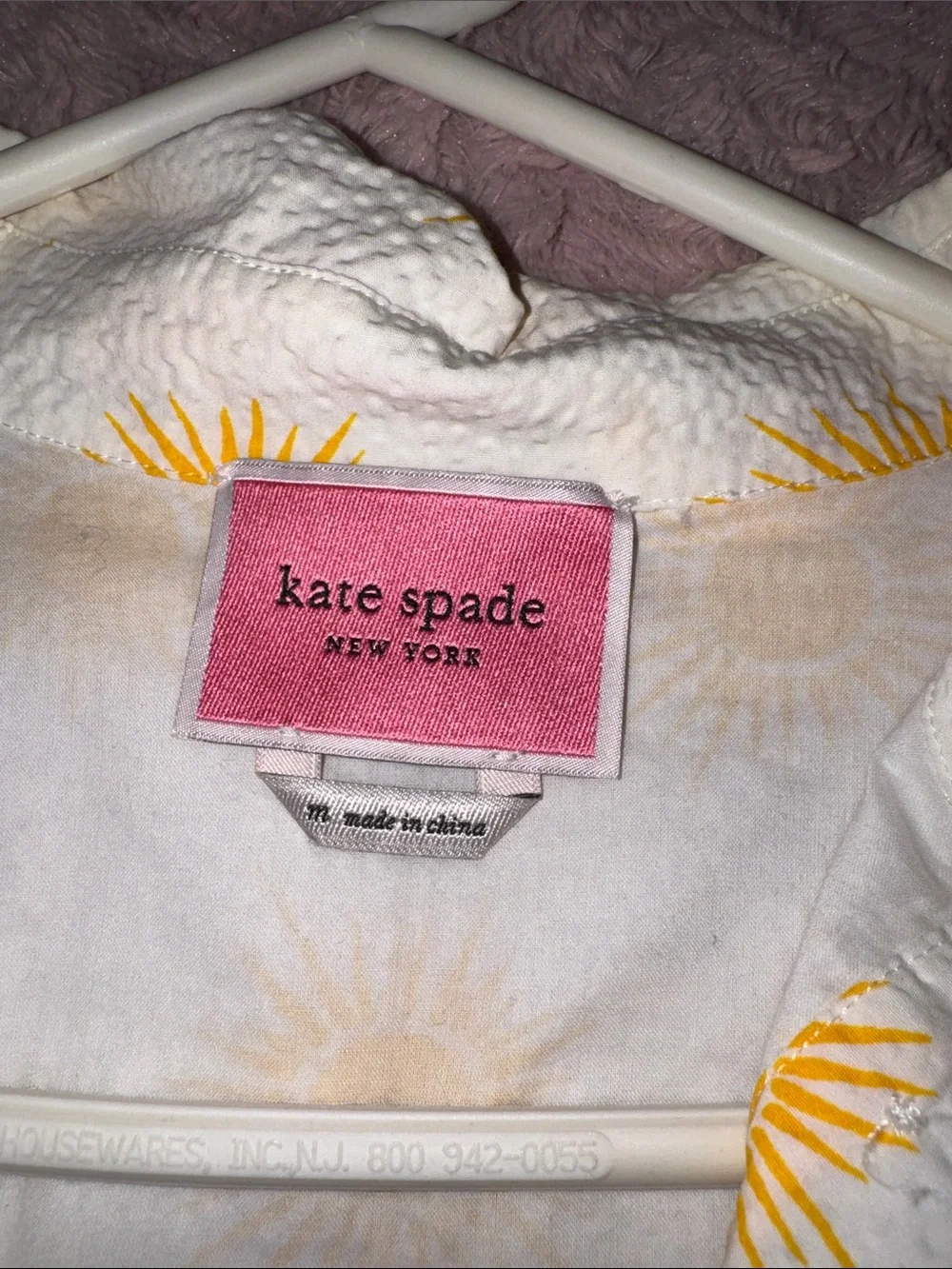 kate spade White Dress with Yellow Sun Motif